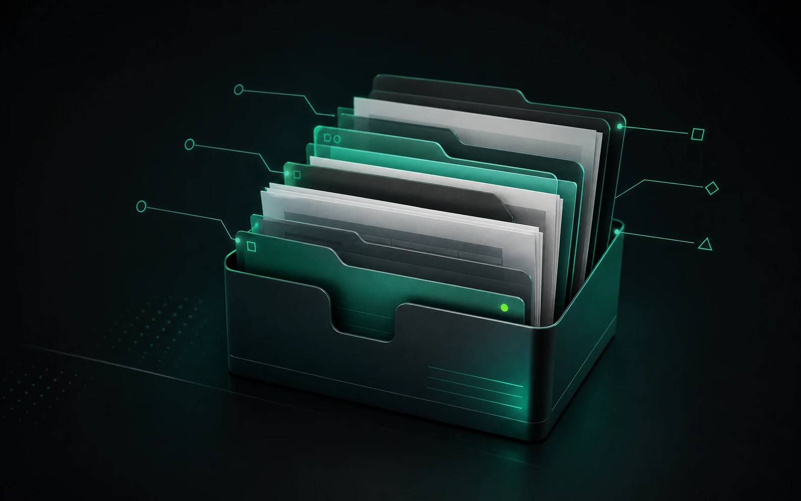 Composición conceptual de documentos clasificados y organizados en un expediente estructurado